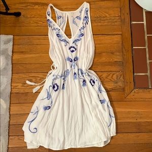 Blue embroidered Free People dress